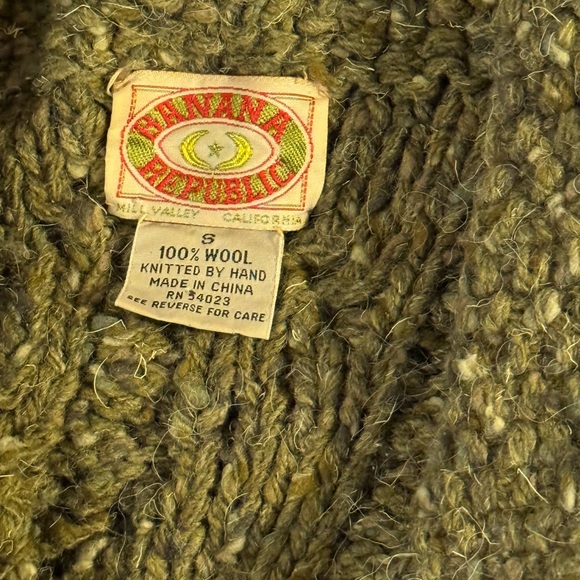 VINTAGE SWEATER VEST BANANA REPUBLIC WOOL CHUNKY - Picture 4 of 9